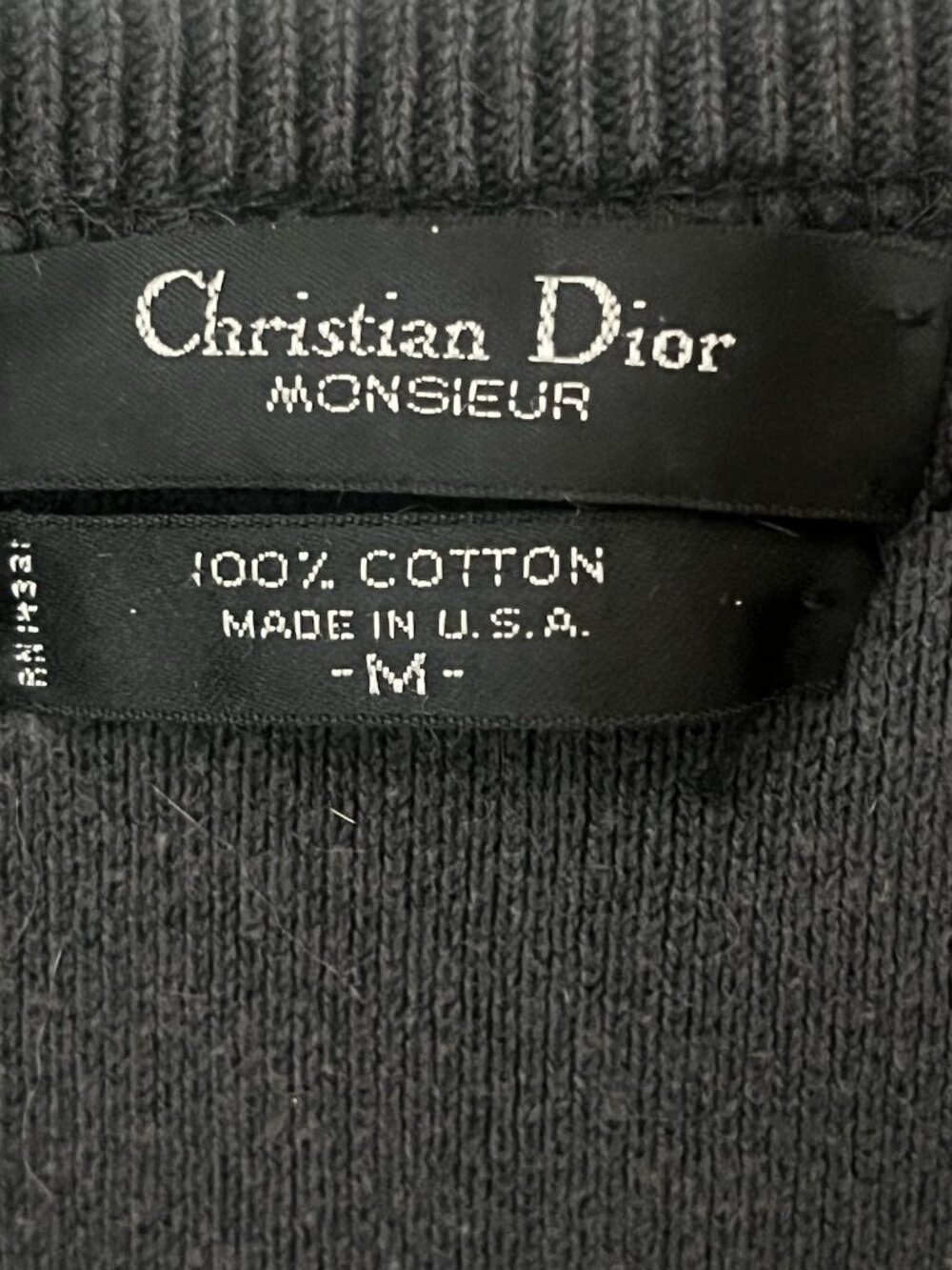 Christian Dior Monsieur V-Neck Sweater Medium Faded Black Embroidered Logo. T - Picture 5 of 5